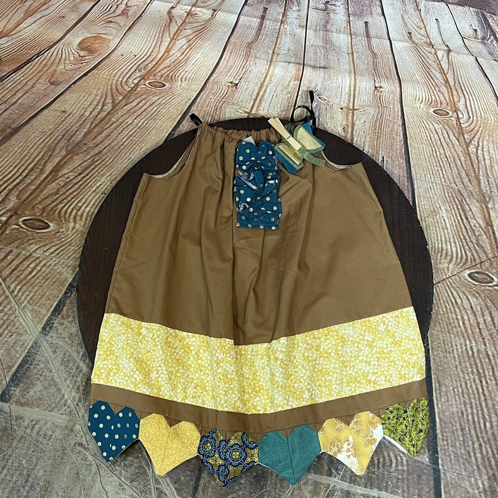 Pillow case girls dress Brown Heart Bottom 3T 4T New